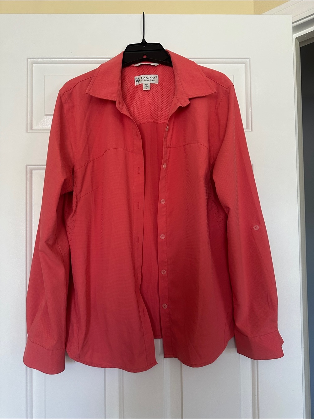 Coolibar Coral-Red Women's Button-Down Sun Shirt
